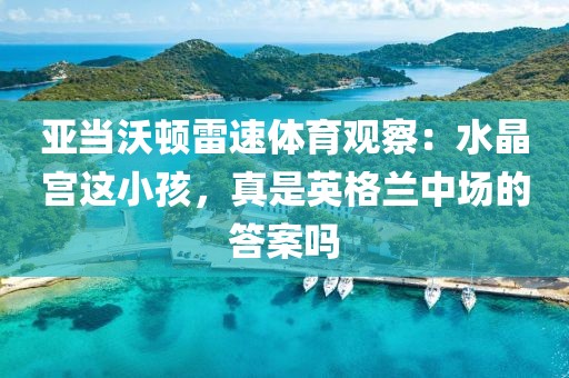亚当沃顿雷速体育观察：水晶宫这小孩，真是英格兰中场的答案吗