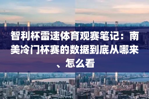 智利杯雷速体育观赛笔记：南美冷门杯赛的数据到底从哪来、怎么看