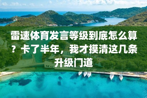雷速体育发言等级到底怎么算？卡了半年，我才摸清这几条升级门道