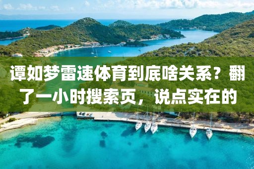 谭如梦雷速体育到底啥关系？翻了一小时搜索页，说点实在的