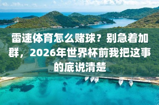 雷速体育怎么赌球？别急着加群，2026年世界杯前我把这事的底说清楚