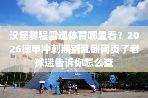 汉堡赛程雷速体育哪里看？2026德甲冲刺期别乱翻网页了老球迷告诉你怎么查