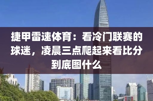 捷甲雷速体育：看冷门联赛的球迷，凌晨三点爬起来看比分到底图什么